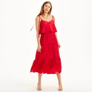 Club Monaco "Quenby" Red Tiered Silk Dress